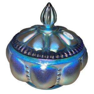 100th Anniversary Fenton Glass Beaded Melon Candy Dish Landmark Collection New